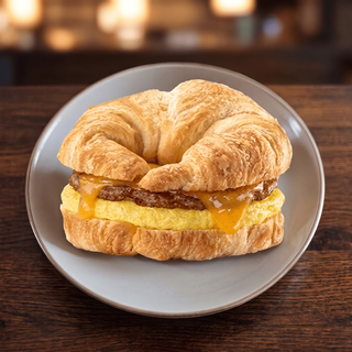 Breakfast Croissant with Sausage, Egg, and Cheese