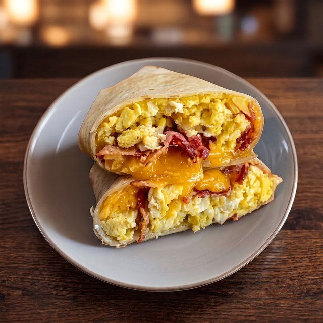 Breakfast Sandwich with Sausage, Cheese, and Egg.