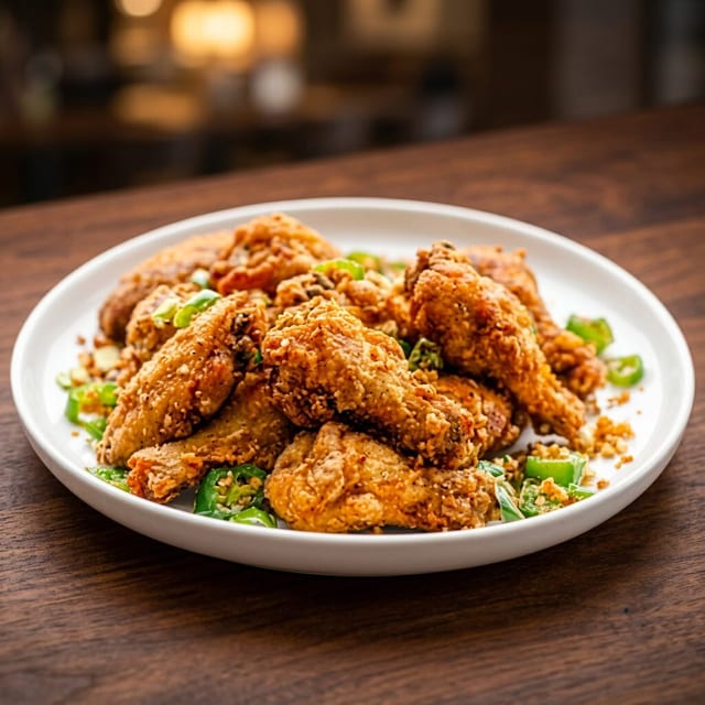 Salt and Pepper Wings with 1 Side and Drink.